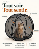 Tout voir, tout sentir : porte zippée, vue tout autour, maille aérée