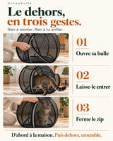 Le dehors en trois gestes : ouvre la bulle, laisse-le entrer, ferme le zip